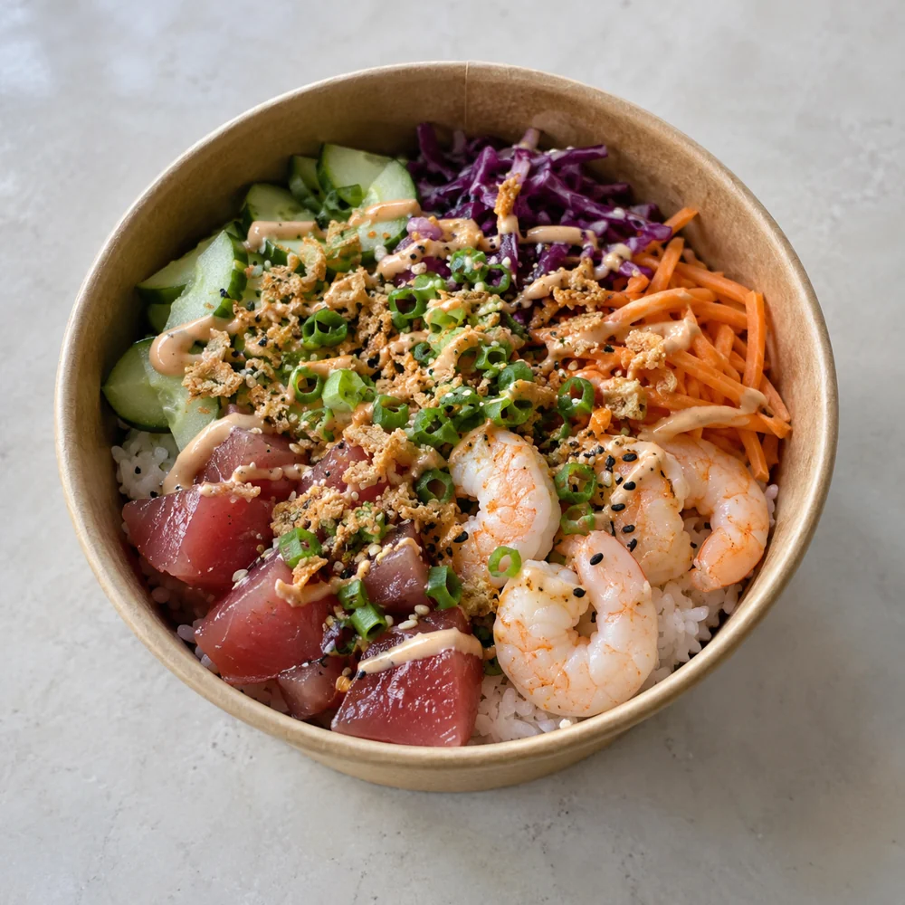 Example custom bowl for Build Your Own Poke Bowl